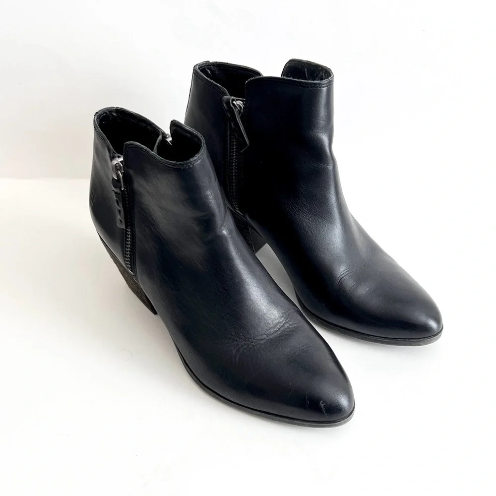 Frye Judith Double Zipper Leather Booties